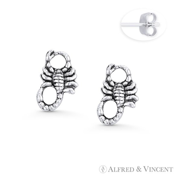 Scorpion Arachnid Earrings in .925 Sterling Silver - Picture 1 of 1